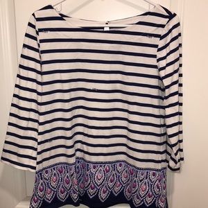 Lilly Pulitzer cotton 3/4 sleeve shirt